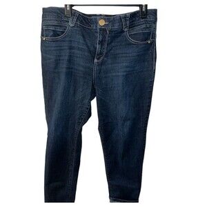 Democracy Ab solution Jeans Womens Sz 14 Medium Wash Mid Rise Ankle Stretch